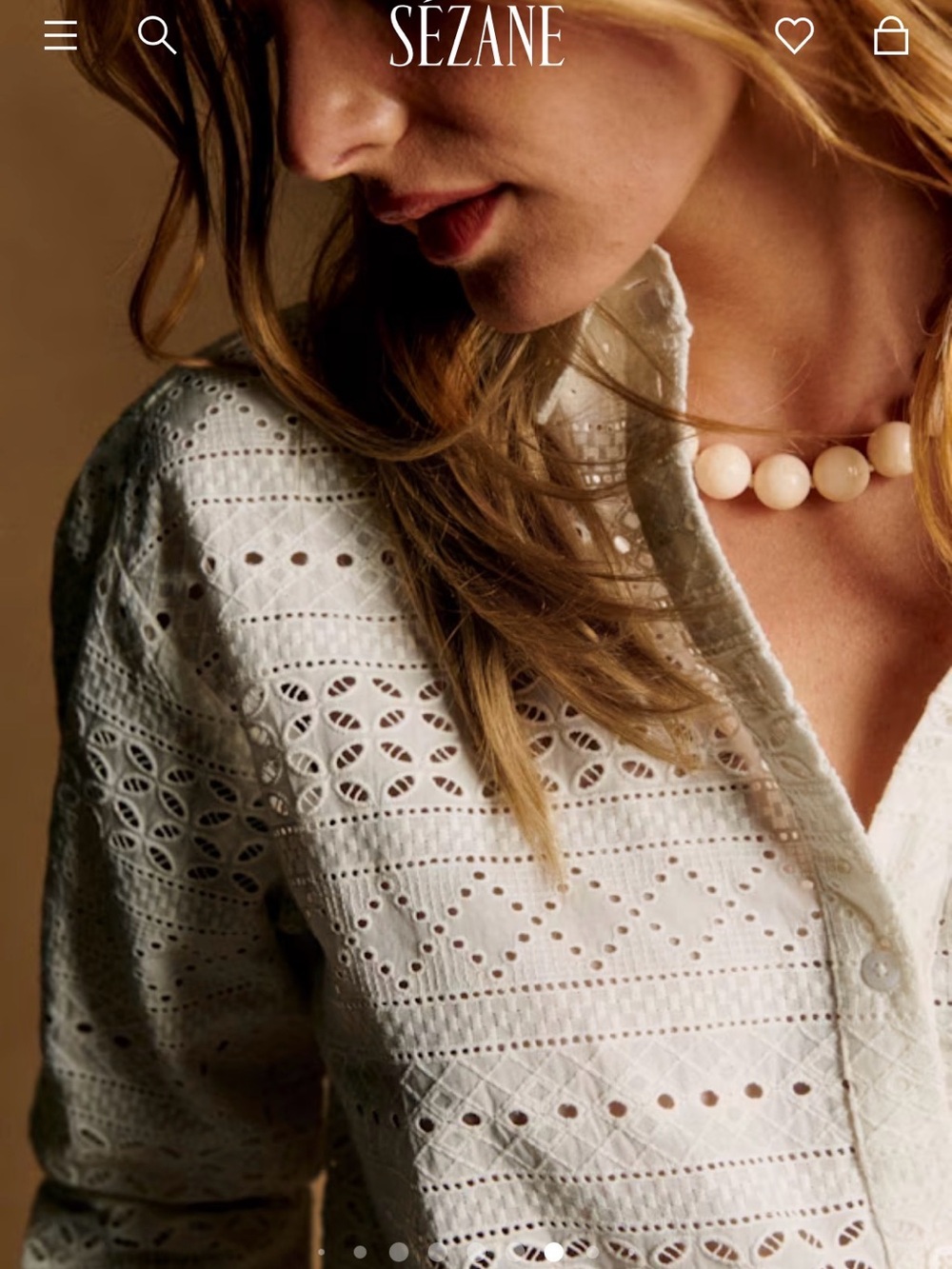 Sézane Max Shirt - Embroidered Ecru Stripe - Picture 3 of 7